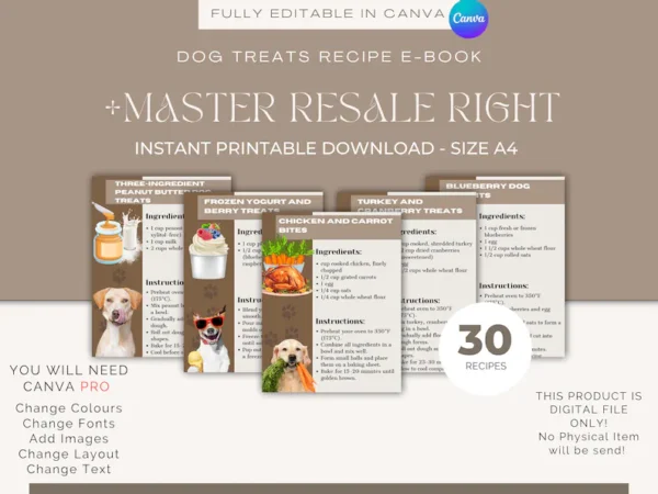 MRR PLR Homemade Dog Treats Recipe Book with Resell Rights | Dog Nutrition Book | Printable Dog Cookbook - Image 2