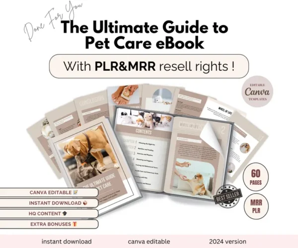 The Ultimate Guide to Pet Care eBook | Tips for Caring for Dogs, Cats, and Small Pets | Health, Grooming, and Training Tips | Pet Care Guide